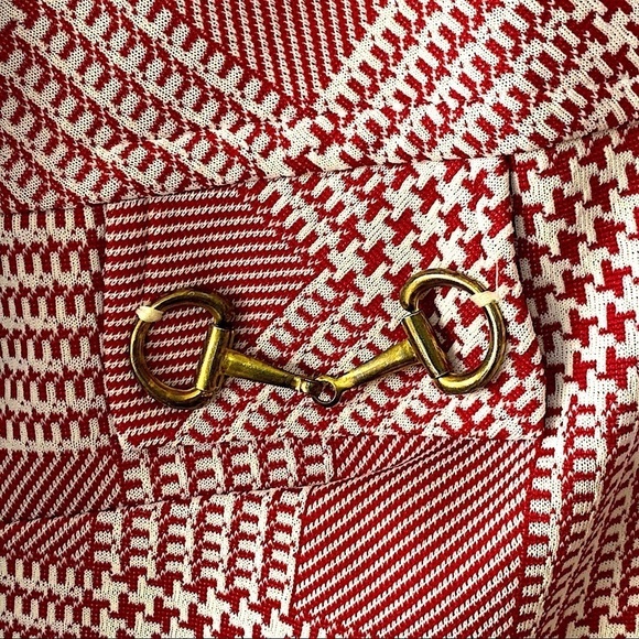 UNBRANDED Vintage Houndstooth Plaid Horse Bit Equestrian Button Front Top Sz S - Picture 5 of 9